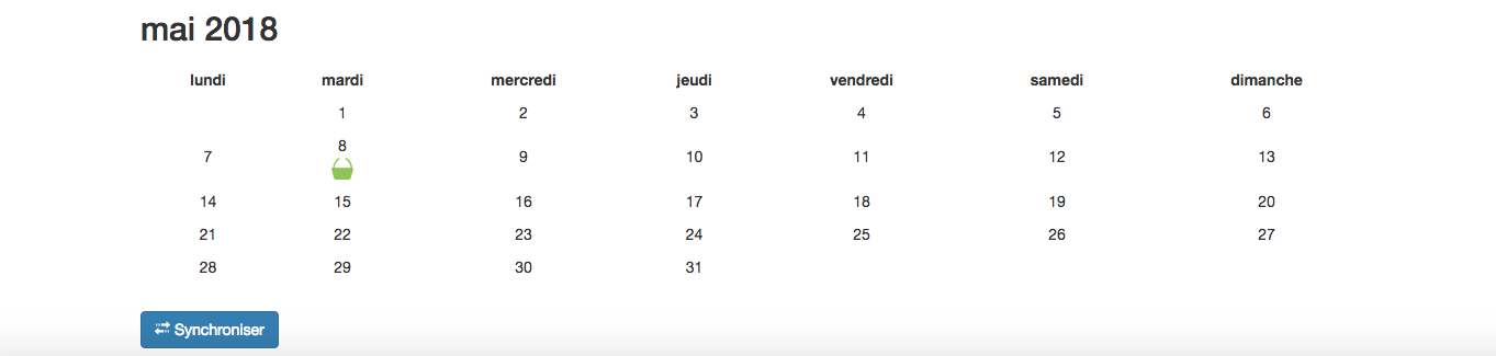 Bouton synchroniser agenda